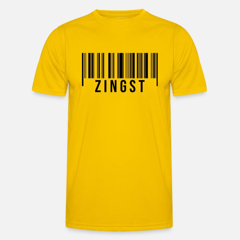 Zingst Strichcode - Männer Funktions-T-Shirt - Eigelb