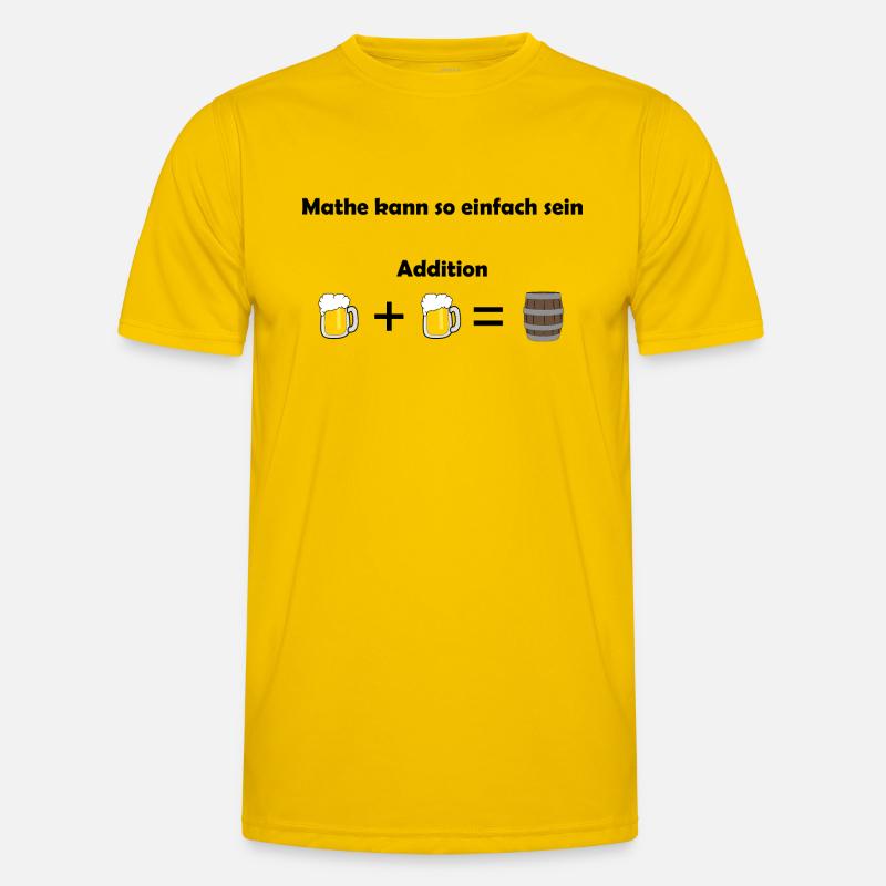 Bier-Mathematik - Addition kann so einfach sein - Männer Funktions-T-Shirt - Eigelb
