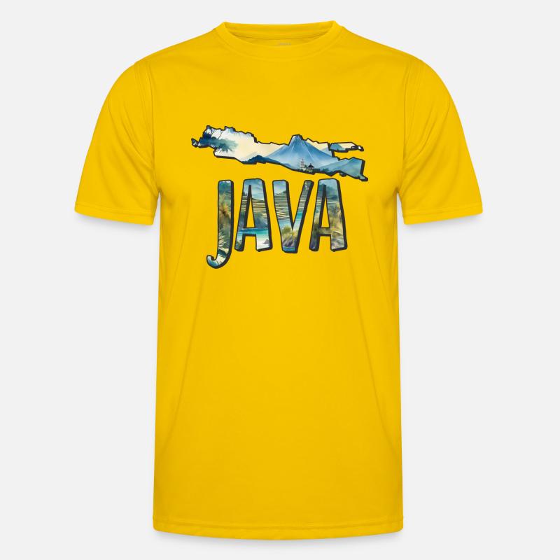 Watercolor Map Java Men's Functional T-Shirt