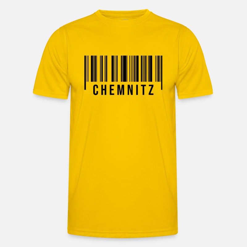 Erzgebirge Strichcode Chemnitz - Männer Funktions-T-Shirt - Eigelb