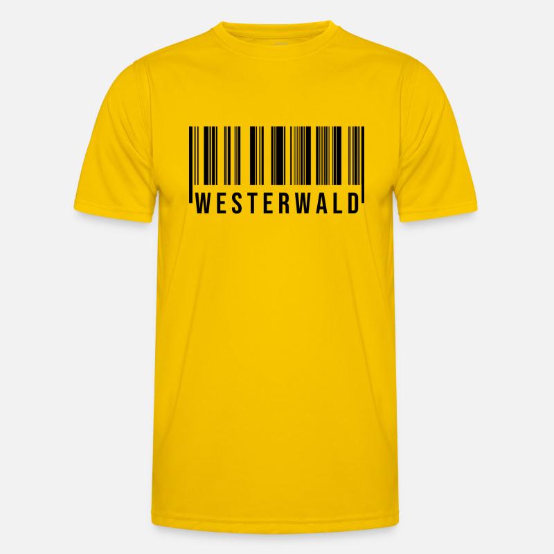 Westerwald Strichcode - Männer Funktions-T-Shirt - Eigelb