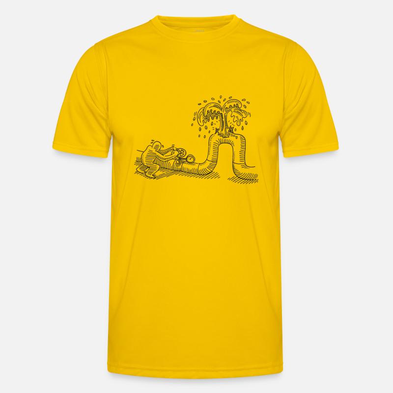 Technician Pipeline Problem Oil Leak Drawing - Men's Functional T-Shirt - egg yellow