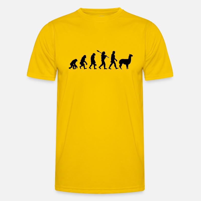 Evolution Alpaka lustig Geschenkidee Südamerika Männer Funktions-T-Shirt