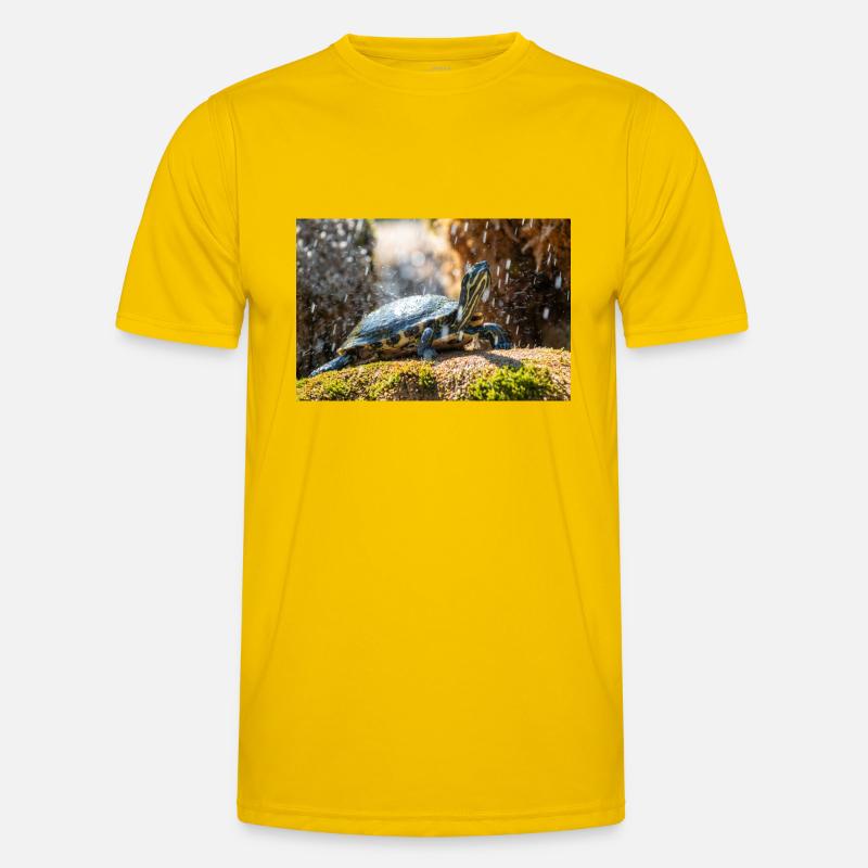 Gelbbauch-Slider Trachemys scripta scripta - Männer Funktions-T-Shirt - Eigelb