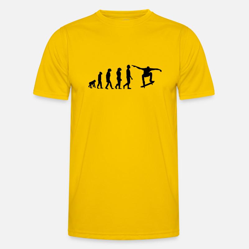 Skateboard evolution - Men's Functional T-Shirt - egg yellow