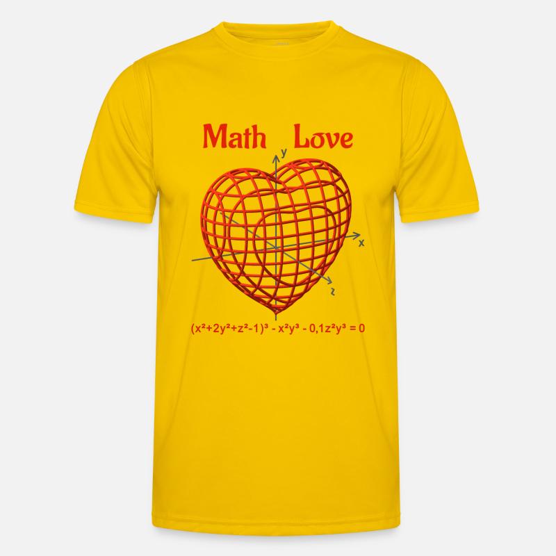Heart Function 3D – Math Love - Men's Functional T-Shirt - egg yellow