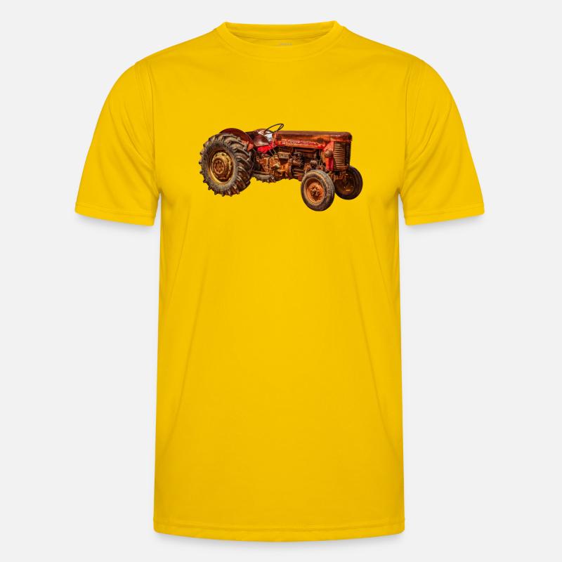 roter Traktor Oldtimer Männer Funktions-T-Shirt
