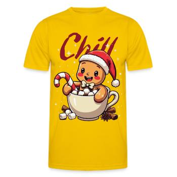 Lebkuchenmännchen - Männer Funktions-T-Shirt - Eigelb - Vorne - AI Model Male 178 dark (178cm)