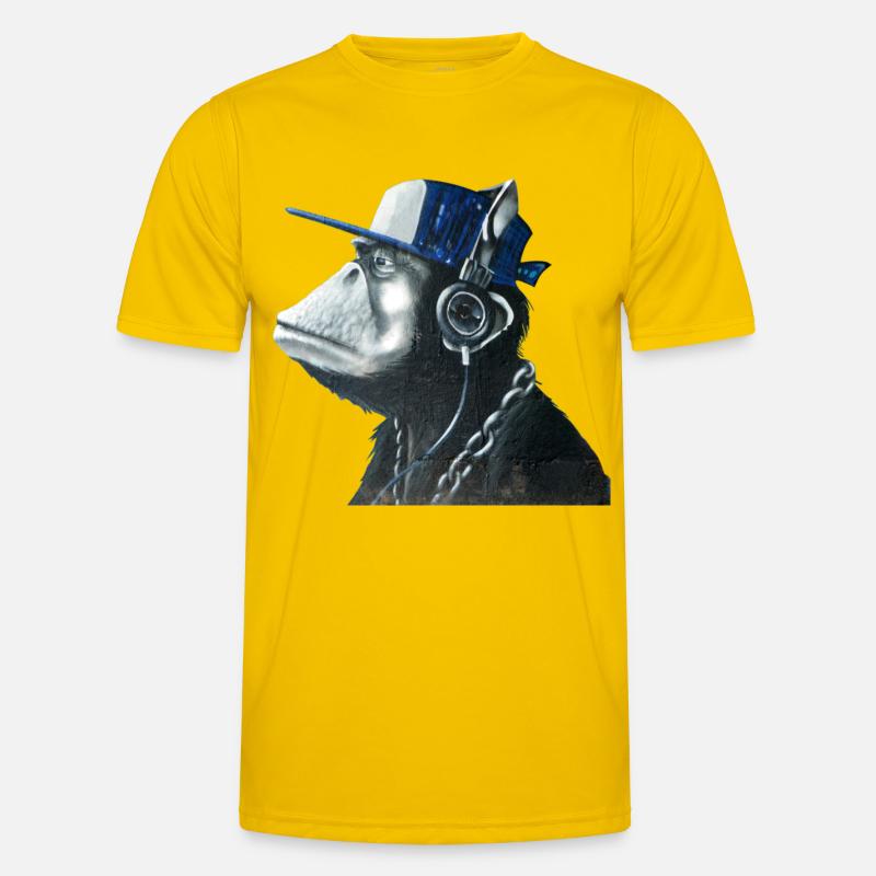 Monkey graffiti by CustomStyle - Men's Functional T-Shirt - egg yellow
