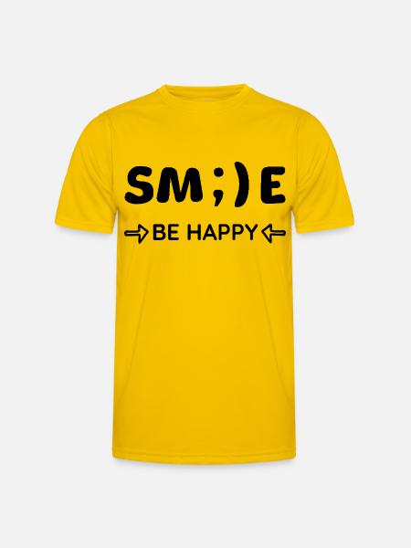 Smile - Be happy - Positive Thinking - Men's Functional T-Shirt - egg yellow