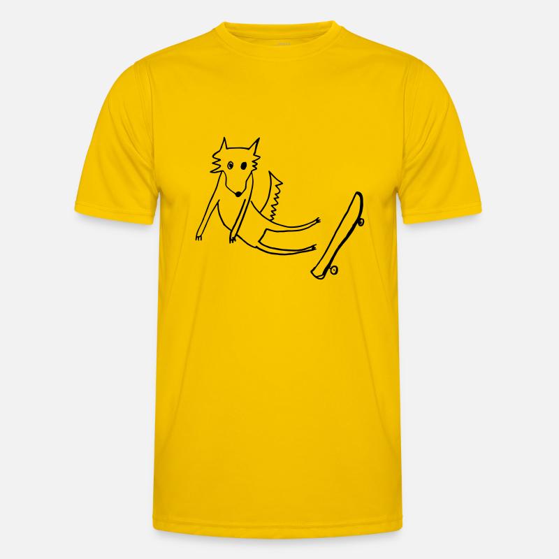 Fuchs auf Skateboard Männer Funktions-T-Shirt