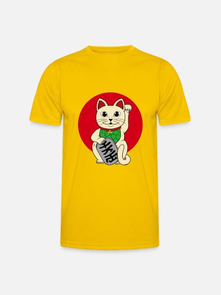 Lucky Cat - Men's Functional T-Shirt - egg yellow