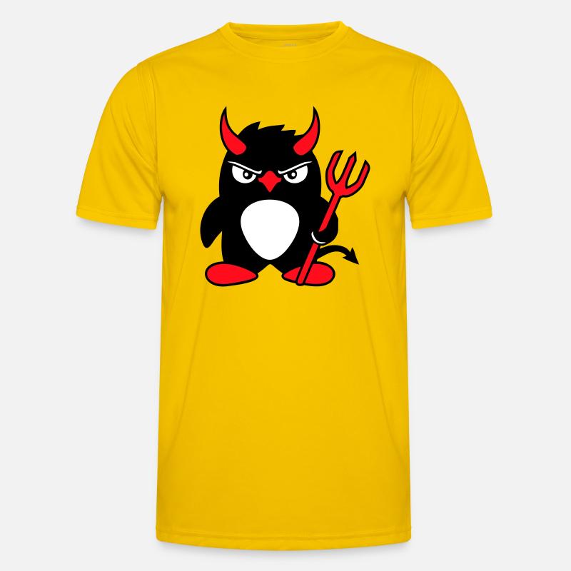 Pingouin Cornes de diable Trident Enfer Mal Satan T-shirt sport Homme
