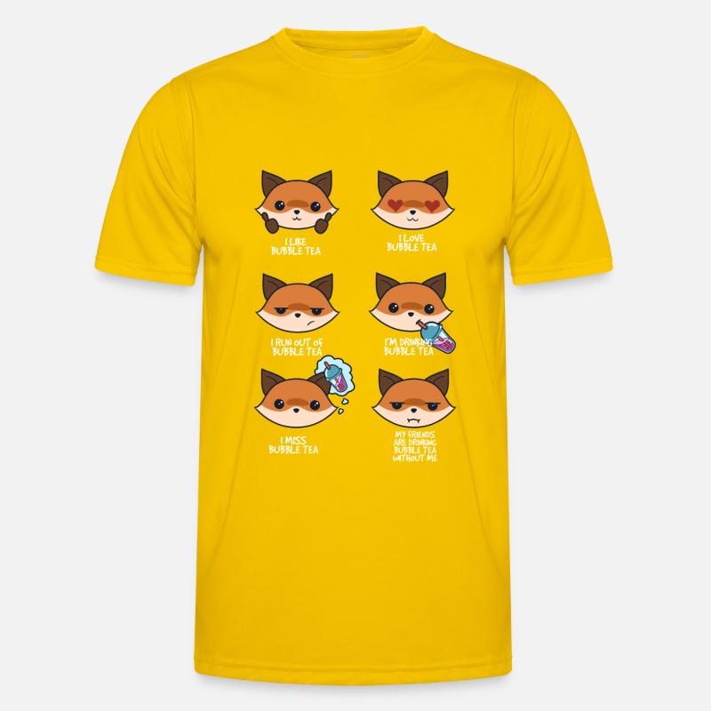 Fuchs und Bubble Tea - Männer Funktions-T-Shirt - Eigelb