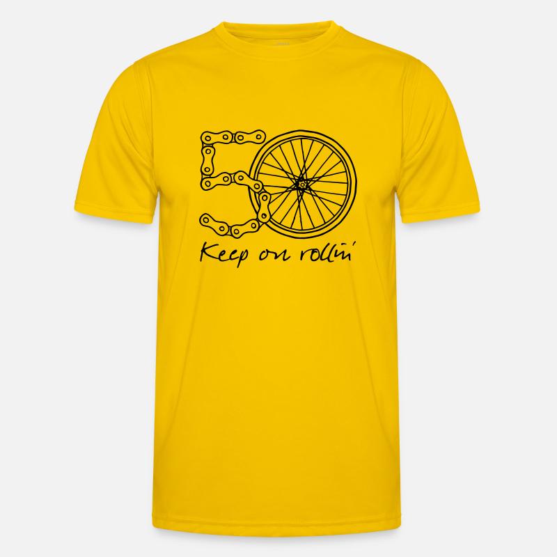 50 - keep on rollin' - Men's Functional T-Shirt - egg yellow