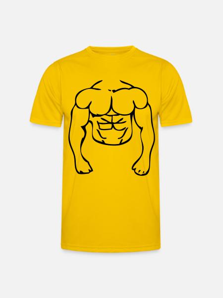 body muscle athlete bodybuider - Men's Functional T-Shirt - egg yellow