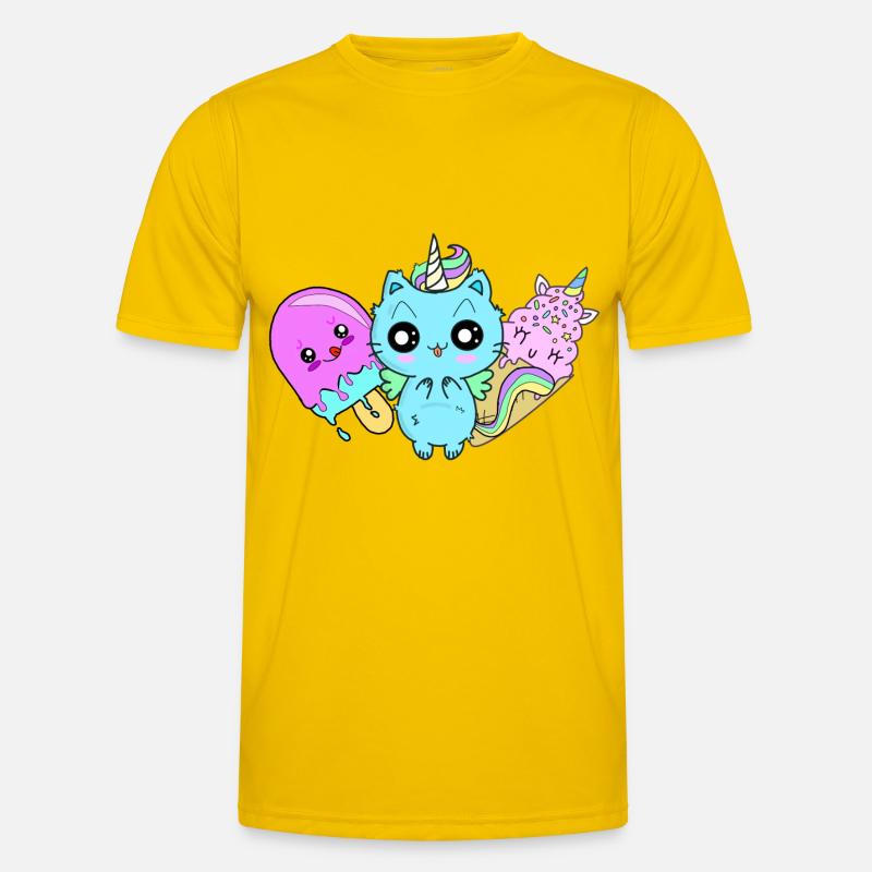 licorne chat popsicles crème glacée molle T-shirt sport Homme