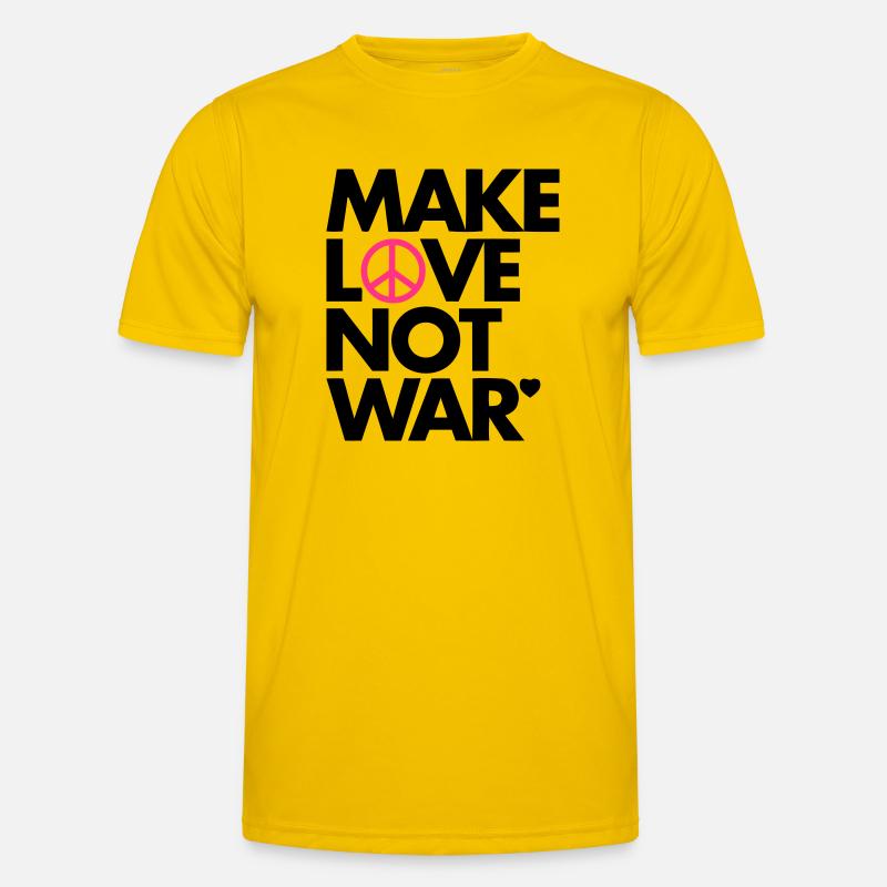 Make Love Not War - Männer Funktions-T-Shirt - Eigelb
