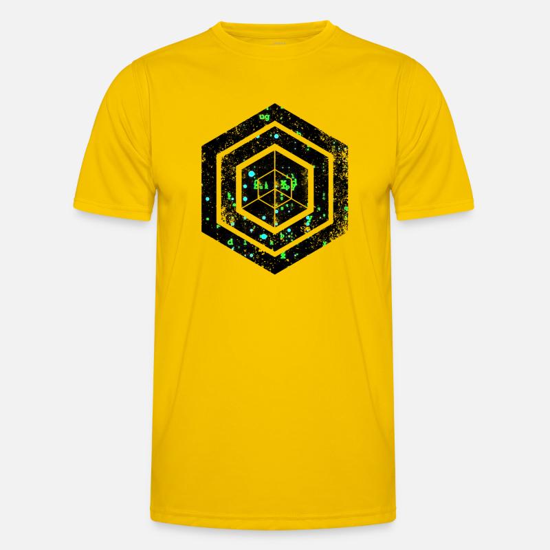 Hexagon-Programmierung Programmierer Codierung geometrisch - Männer Funktions-T-Shirt - Eigelb