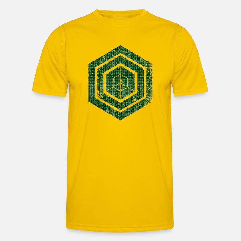 hexagon programming programmer coding geometric - Men's Functional T-Shirt - egg yellow