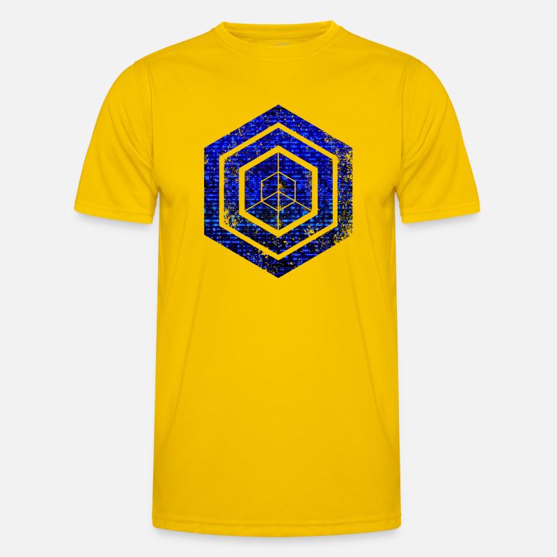 Hexagon-Programmierung Programmierer Codierung geometrisch - Männer Funktions-T-Shirt - Eigelb