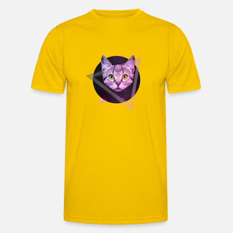 Space Katze Männer Funktions-T-Shirt