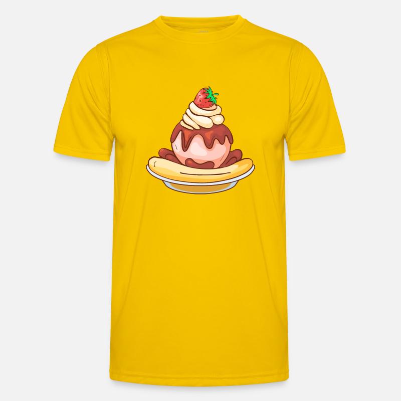 Eis Speiseeis Eiskrem Eiscreme Kugeleis Eisbecher Männer Funktions-T-Shirt