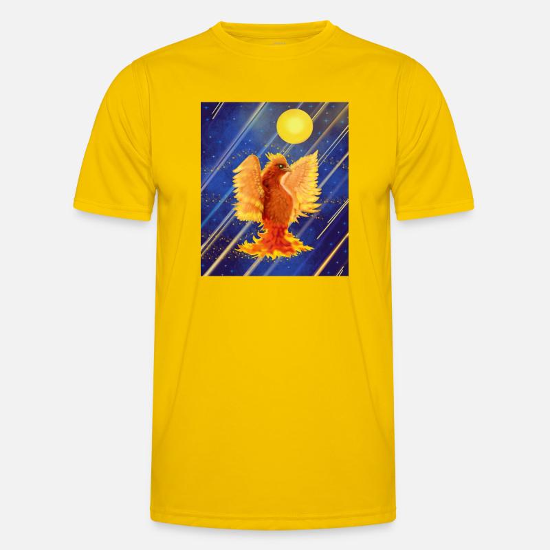 Kosmisch leuchtender Feuervogel: Cyber-Semurg Männer Funktions-T-Shirt