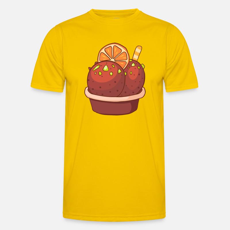 Eis Speiseeis Eiskrem Eiscreme Kugeleis Eisbecher Männer Funktions-T-Shirt