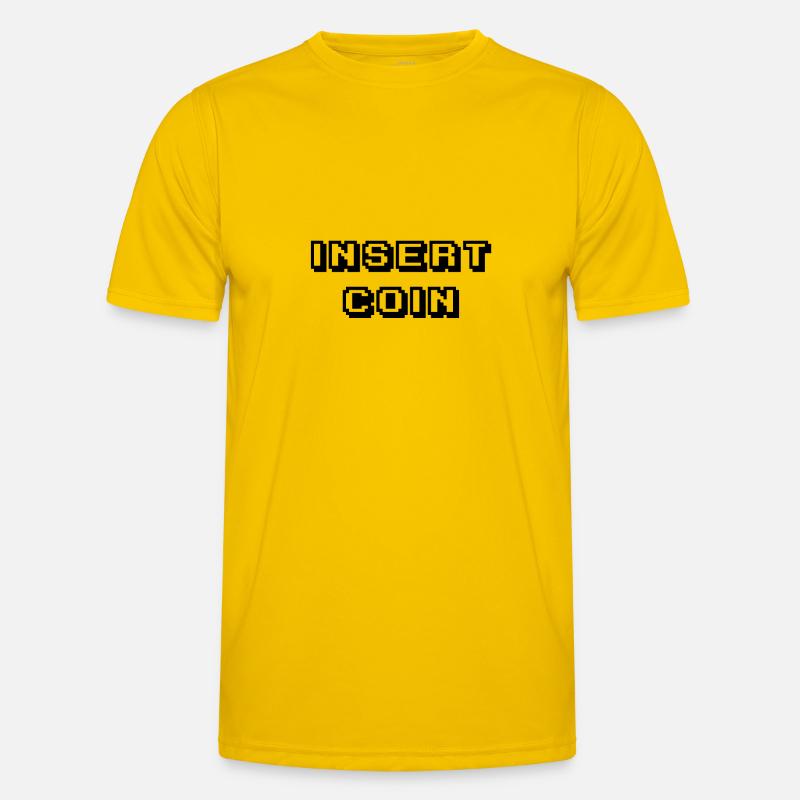 Arcade Insert Coin schwarz - Männer Funktions-T-Shirt - Eigelb