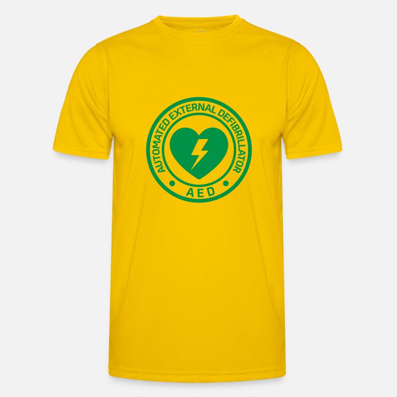 AED emergency defibrillator First Aid Men's Functional T-Shirt