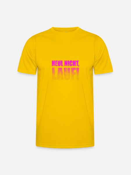 Heul nicht, Lauf! - Laufen, Joggen, Sport, Rennen - Männer Funktions-T-Shirt - Eigelb