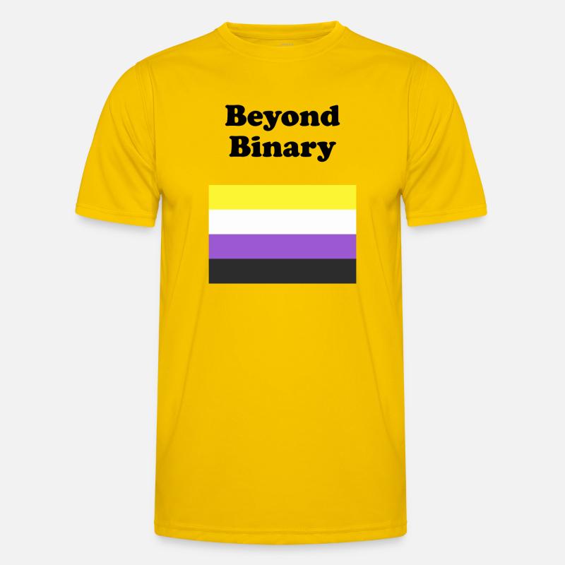 Non Binary Flag Beyond Binary - Men's Functional T-Shirt - egg yellow