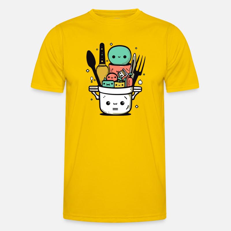 Kawaii cookware - Men's Functional T-Shirt - egg yellow