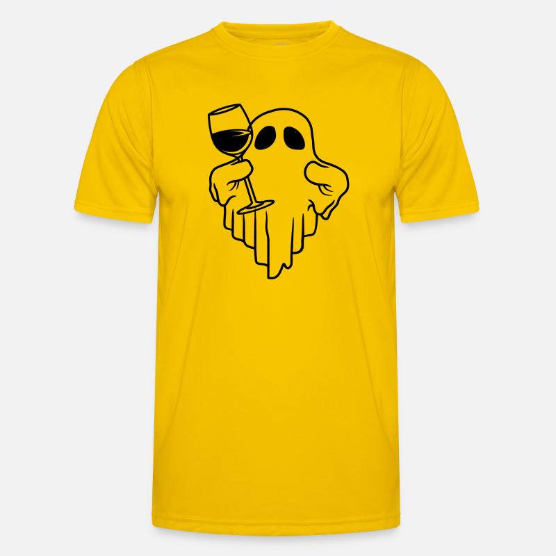 Comic Wein trinkender Geist Männer Funktions-T-Shirt
