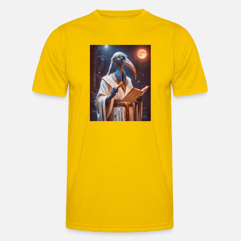 Thoth, ibis-headed god, holding a scroll Men's Functional T-Shirt