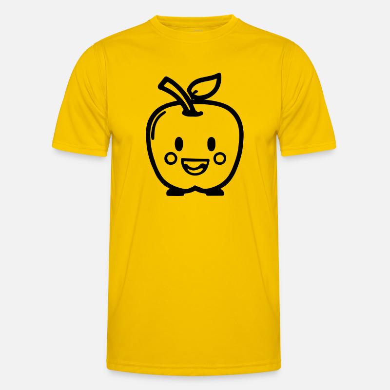 Cute Apple with Face Vector Gift Idea Men's Functional T-Shirt