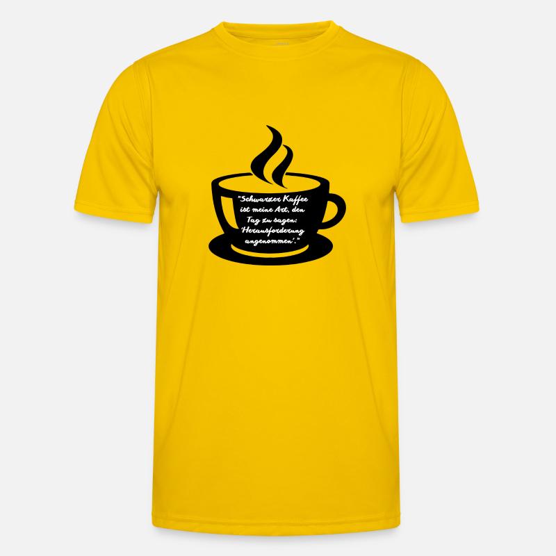 Schwarzer Kaffee - Männer Funktions-T-Shirt - Eigelb