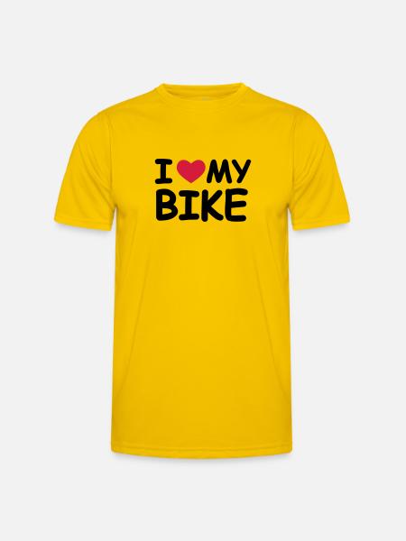 I Love My Bike - Männer Funktions-T-Shirt - Eigelb