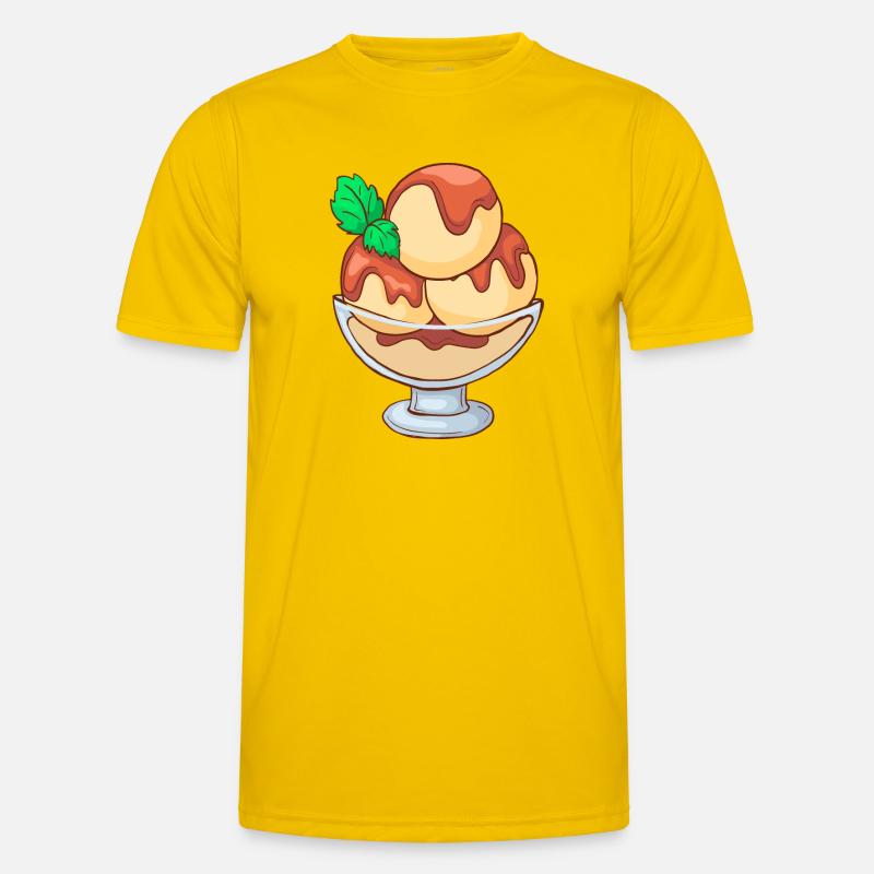 Eis Speiseeis Eiskrem Eiscreme Kugeleis Eisbecher Männer Funktions-T-Shirt