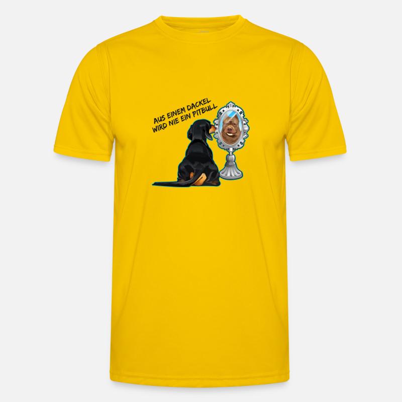 Aus einem Dackel wird nie ein Pitbull schwarz Männer Funktions-T-Shirt