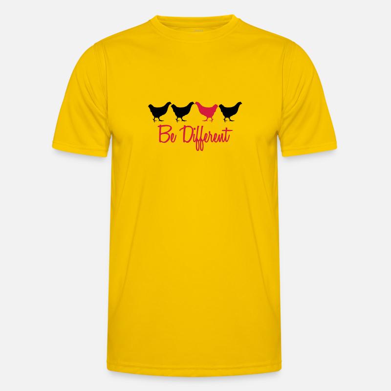 Be Different Huhn mit Text - Männer Funktions-T-Shirt - Eigelb