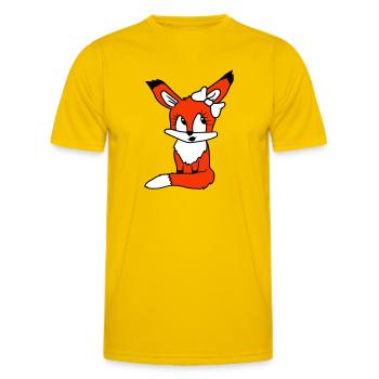 Fuchs Weiblich Mädchen Hübsche Schleife Frau Schön - Männer Funktions-T-Shirt - Eigelb - Vorne - AI Model Male 178 dark (178cm)