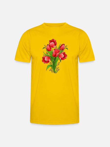 Blumen - Männer Funktions-T-Shirt - Eigelb