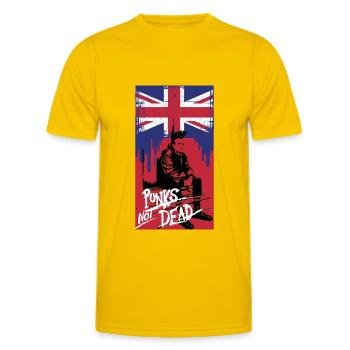 british punk rock - Men's Functional T-Shirt - egg yellow - Front - AI Model Male 178 dark (178cm)