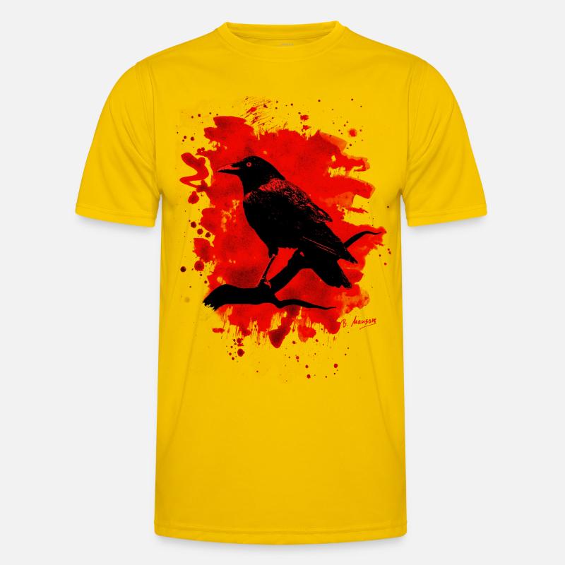Crow bleached red Männer Funktions-T-Shirt