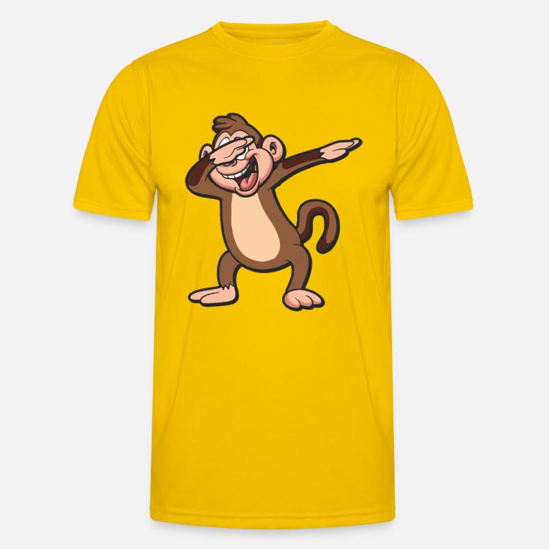 Dabbing Monkey - Männer Funktions-T-Shirt - Eigelb