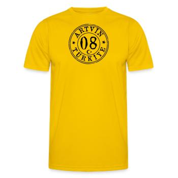 Artvin 08 Millésime - T-shirt sport Homme - jaune d'œuf - Devant - AI Model Male 178 dark (178cm)