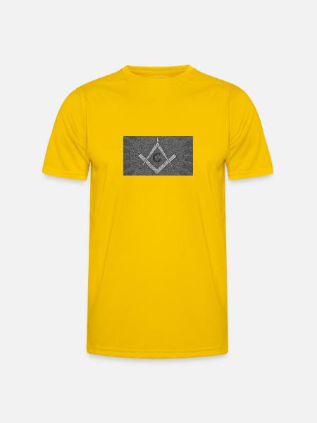 Masonic, black and white mosaic. - Men's Functional T-Shirt - egg yellow