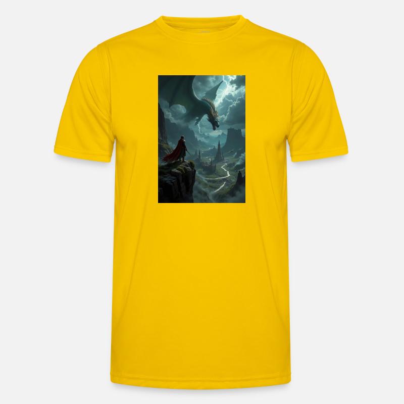 Fantasy-Gemälde, Drache. Männer Funktions-T-Shirt